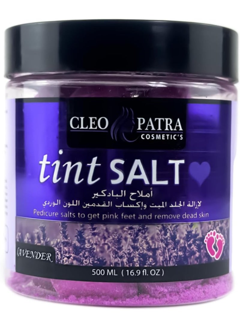 Cleopatra - Tint Salt, For Pedicure, To Get Pink Feet & Remove Dead Skin, 500 ML (Lavender) - Image 1